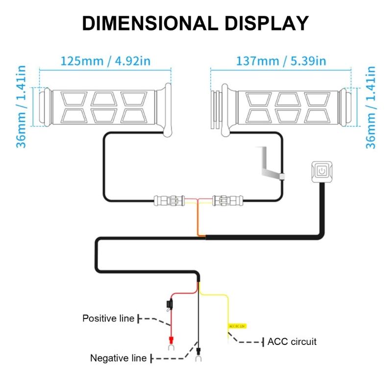 Motorcycle Heated Grips Cover 12V, Universally Handlebar,Temperature Adjustable 6 Gear,Waterproof Hand Heater Warmer
