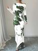 Off-Shoulder Maxi Dress with Asymmetric Neckline and Floral Print, Available in Multiple Colors