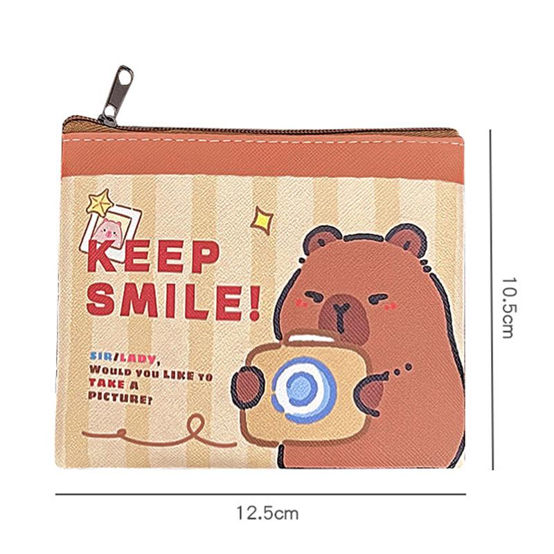 Cartoon Capybara Coin Purse Pouch Cute Wallet Portable Waterproof Mini Storage Bag Lipstick Key Earphone Organizer For Kids Gift