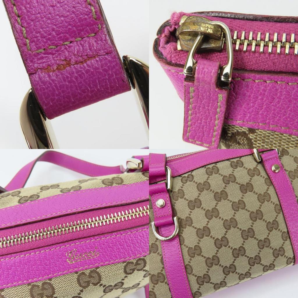 Used GUCCI Handbag 141471 GG canvas/leather Purple beige mini