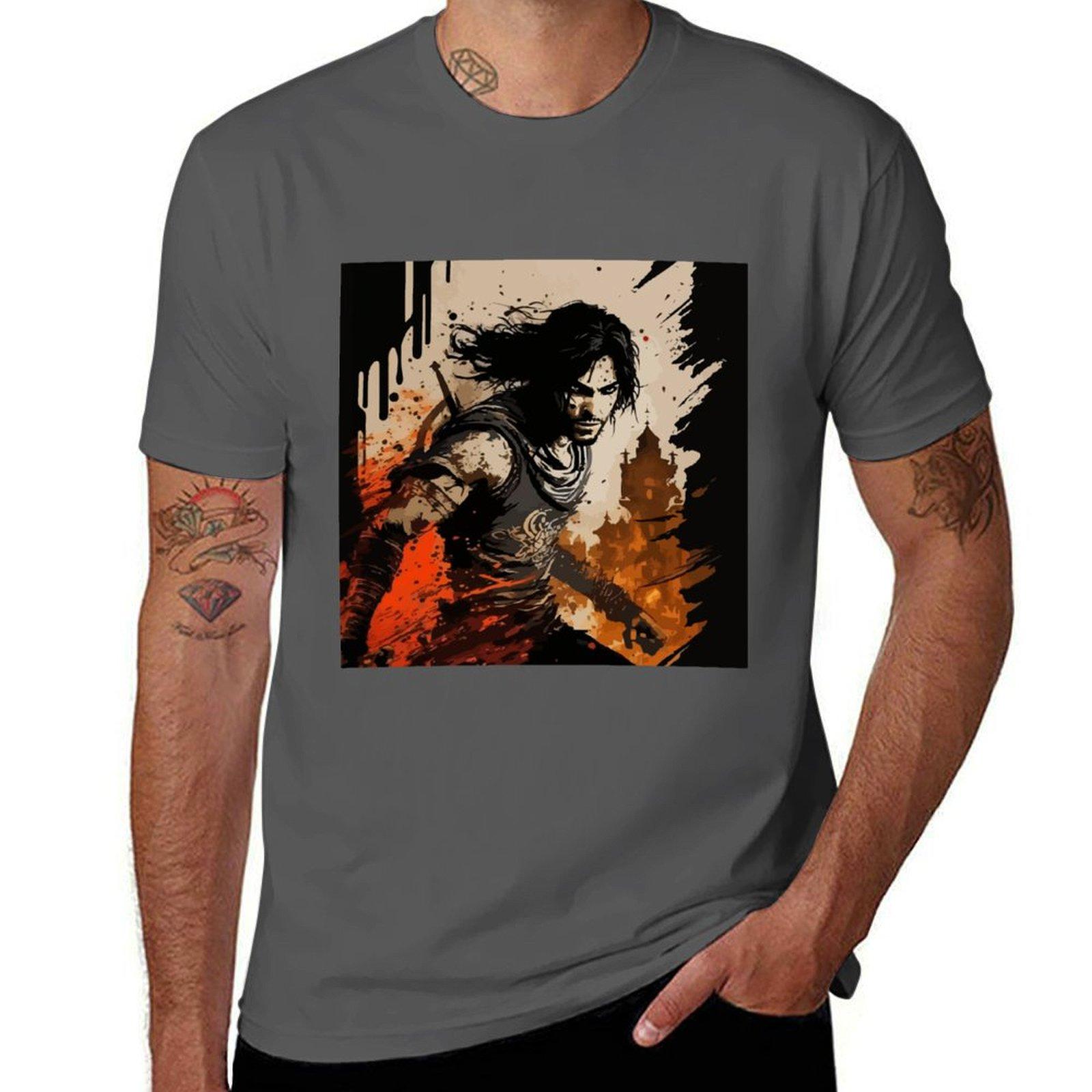 

Prince of Persia run at wall T-Shirt vintage graphic tee summer clothes vintage anime shirt shirts graphic tee men 4XL