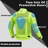 Motorcycle Protective Mesh Jacket for Spring and Excellent Comes with a Wearable Adjustable Waist and Cuffs with Reflectors [Burjosy] Summer,