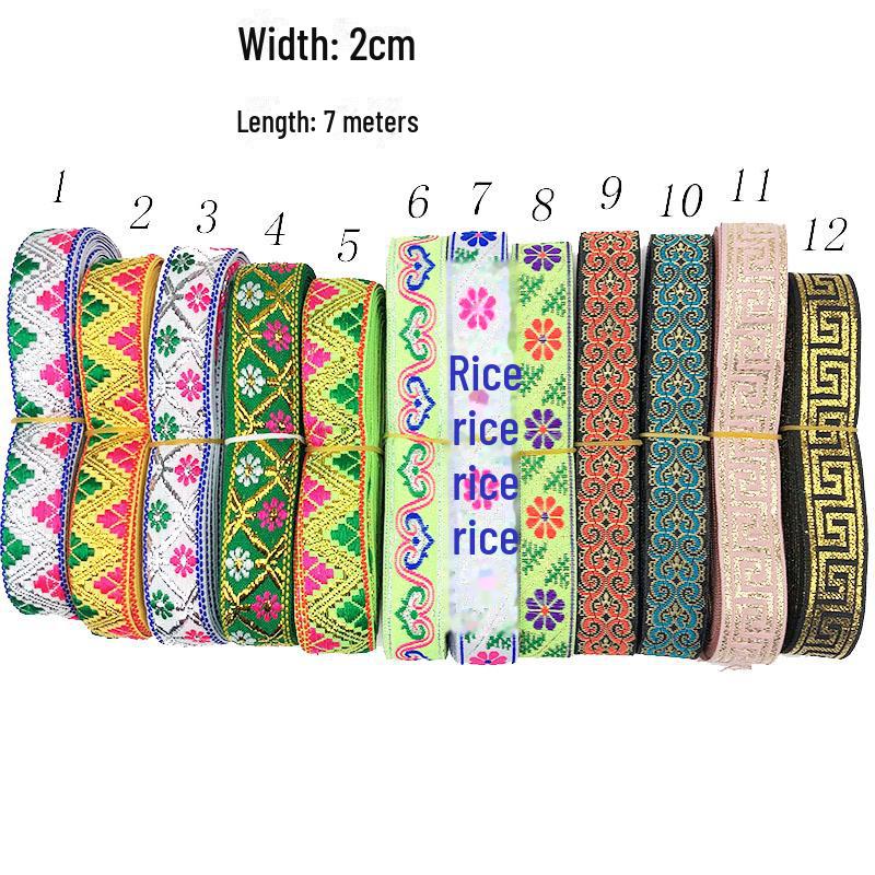 Pânză jacquard etnică: Accesorii și decorațiuni interioare Hanfu de 2 cm