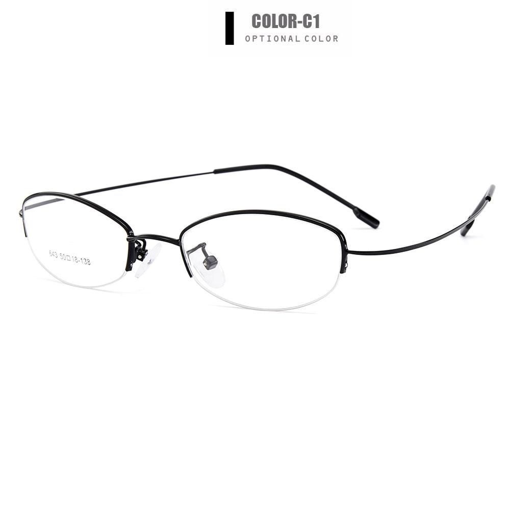 

Gmei Optical Women Ultra-Light Semi-Rimless Memory Titanium Alloy Glasses Frames for Myopia Presbyopia Reading Spectacles Y643