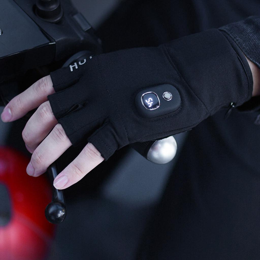 Fingerless Heated Gloves Cordless Portable Re Able Half Finger Heated Gloves for Working Studying Fishing