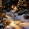 Unique Moon Shape Courtyard Decor Solar Christmas Santa Claus Garden Stake Light Waterproof Crescent Hollow Snowflake Star Lawn Ornament LED Pathway