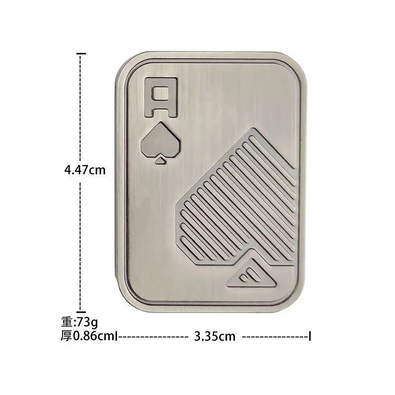 

1pc Fidget Haptic Coin Office Desk Toys Adults Gifts Poker EDC Metal Fidget Toys Metal Poker Push Card Slider Stress Relief Toy