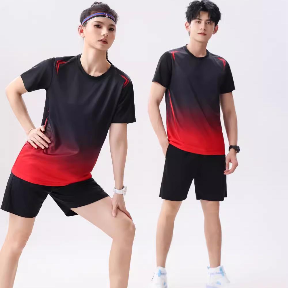 Unisex Quick-Dry Sports Suit: Breathable Short-Sleeve Set for Runners with Customizable Team Numbers
