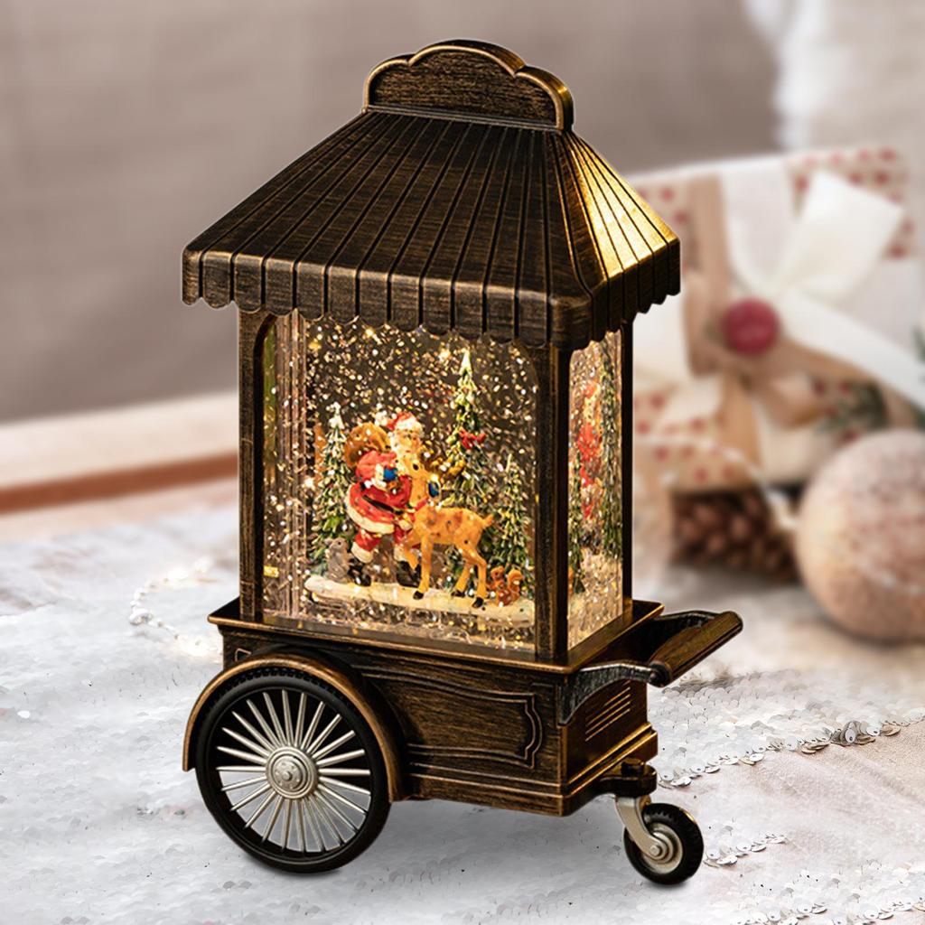 Christmas Snow Globe Lantern Christmas Decoration for Xmas Living Room Party