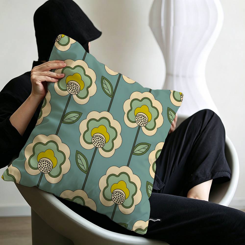 Art OOrla Kiely Flower Pillow Anime Pillow Sofa Bed Head Pillow Cover Cushion Cover x cm Fashion