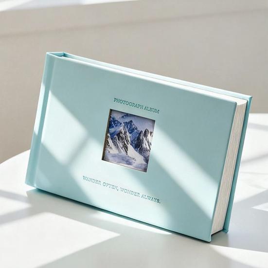 Photo Album, Small Slip-in Photo Album, Photo Book Picture Album with Front Window, Holds 52 Photos Memory Book for Wedding Family Anniversary