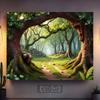 2D Magical Fairy Tale Forest Path Backdrop Photography Background Banner