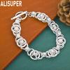 925 Sterling Silver Vintage Multi-Layer Exquisite Linked Bracelet Gift Jewelry