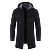 Herren-Strickjacke mit Kapuze und Reißverschluss in Übergröße für Herbst und Winter, gepolstertes und verdicktes Langarm-Strickhemd