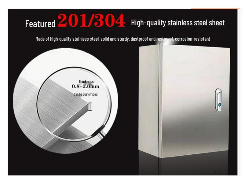 Stainless Steel Indoor Distribution Box 201/304, Dustproof Monitoring Control Box 300x250x150