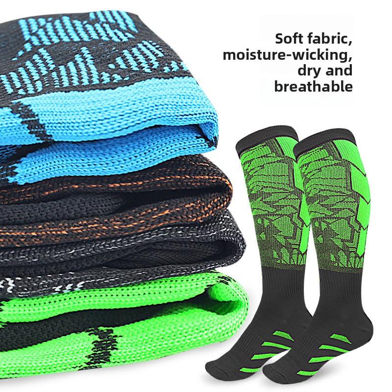 Sports Long Tube Pressure Socks Striped Contrasting Color Breathable Skin-friendly Elastic Fit Running Cycling Leggings Socks