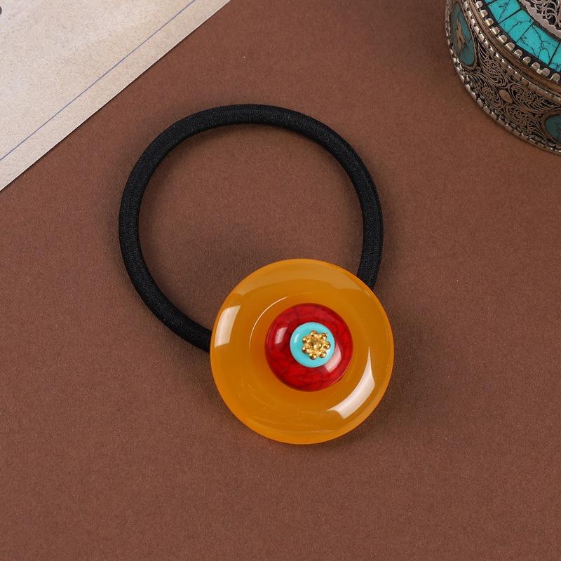 Tibetan Women's Head Flower Headgear Tibetan Hair Rope Rubber Band Tibetan Clothing Accessories Tibetan Dance Performance Xizang Hair Accessories
