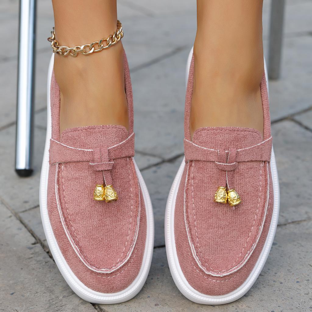 New Lefu Shoes Women's Soft Leather Retro Lazy Man Step On Thick Sole Flat Bottom Comfortable Single Shoe