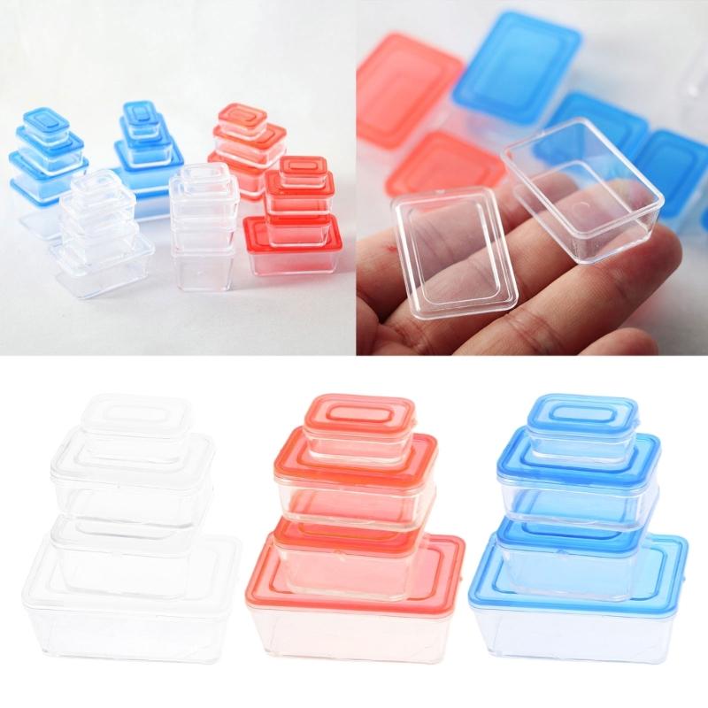 1:12 Dollhouse Fresh Keeping Box 4pcs Lunch Box DIY Kitchen Tableware Decoration