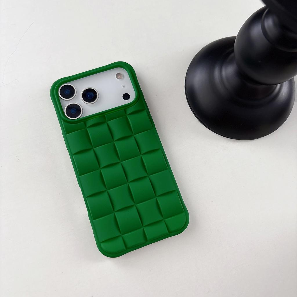 Simple Solid Color Stereoscopic Weaving Pattern Shock Proof Phone Cover Case for iPhone 17 16 15 14 13 12 Pro Max Plus 17Air