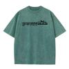 Music Mountain Cotton Mens Short Sleeve Tees Normal Autumn vintage Washed T Shirts Group Washed Tops Tees Classic Round Collar