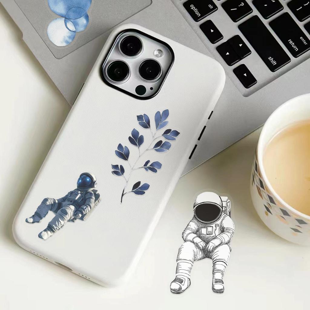 50 Blatt Azurblauer Himmel Wasserdichte PET Transparente Aufkleber für Handys, Wasserbecher, Laptops und Notizbücher.