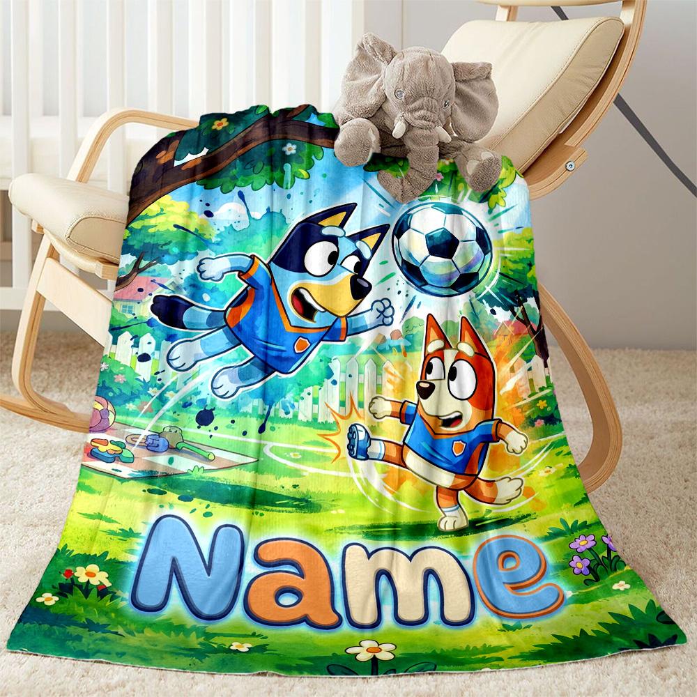 Winter Soccer Fun Customize Text Blanket Gift Personalized Blanket Durable Comfort Suitable for Picnics Couch Bed Seaside Four Seasons Universal