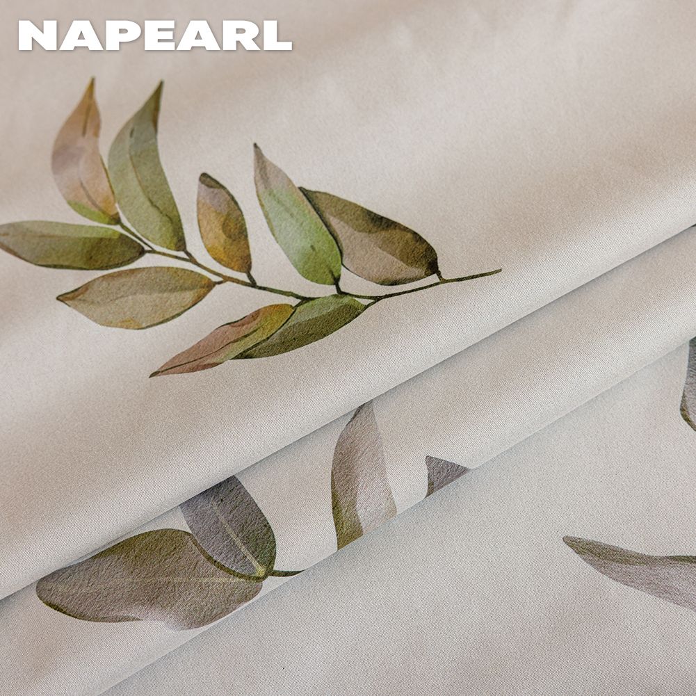 1PC NAPEARL 100% Blackout Curtains  American Countryside Style Plant Printed Curtains for Bedroom Living Room Balcony Window for Home Decor