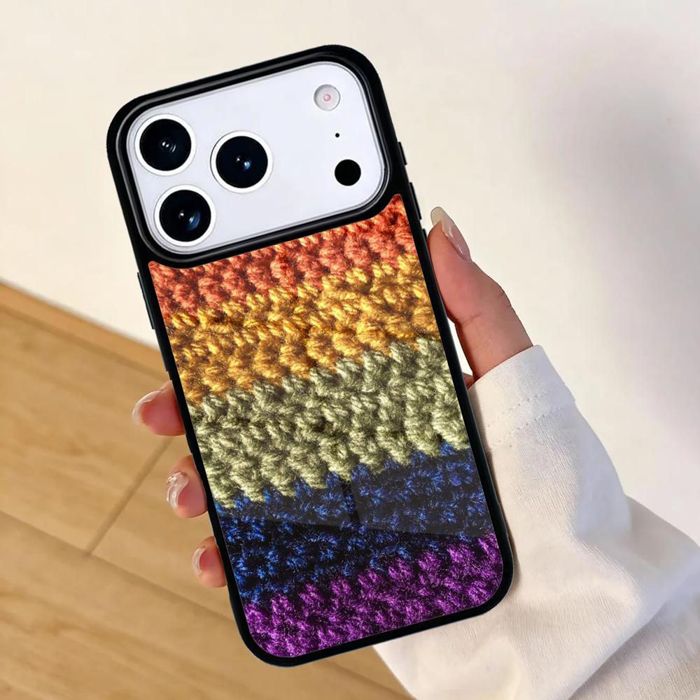 Sewing Knitting Crochet Phone Case For Apple iPhone 17 air 16 Pro Max 15 Pro Max 14 13 12 11 Mini Back Cover iPhone 12 mini