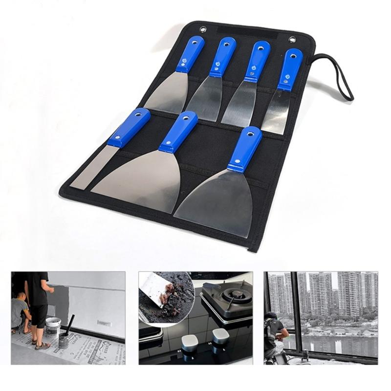 4/7Pcs Putty Cutter Stainless Steel Paint Scraper Tool Taping Cutter Tool for Repairing Drywall Removing Wallpaper Apply