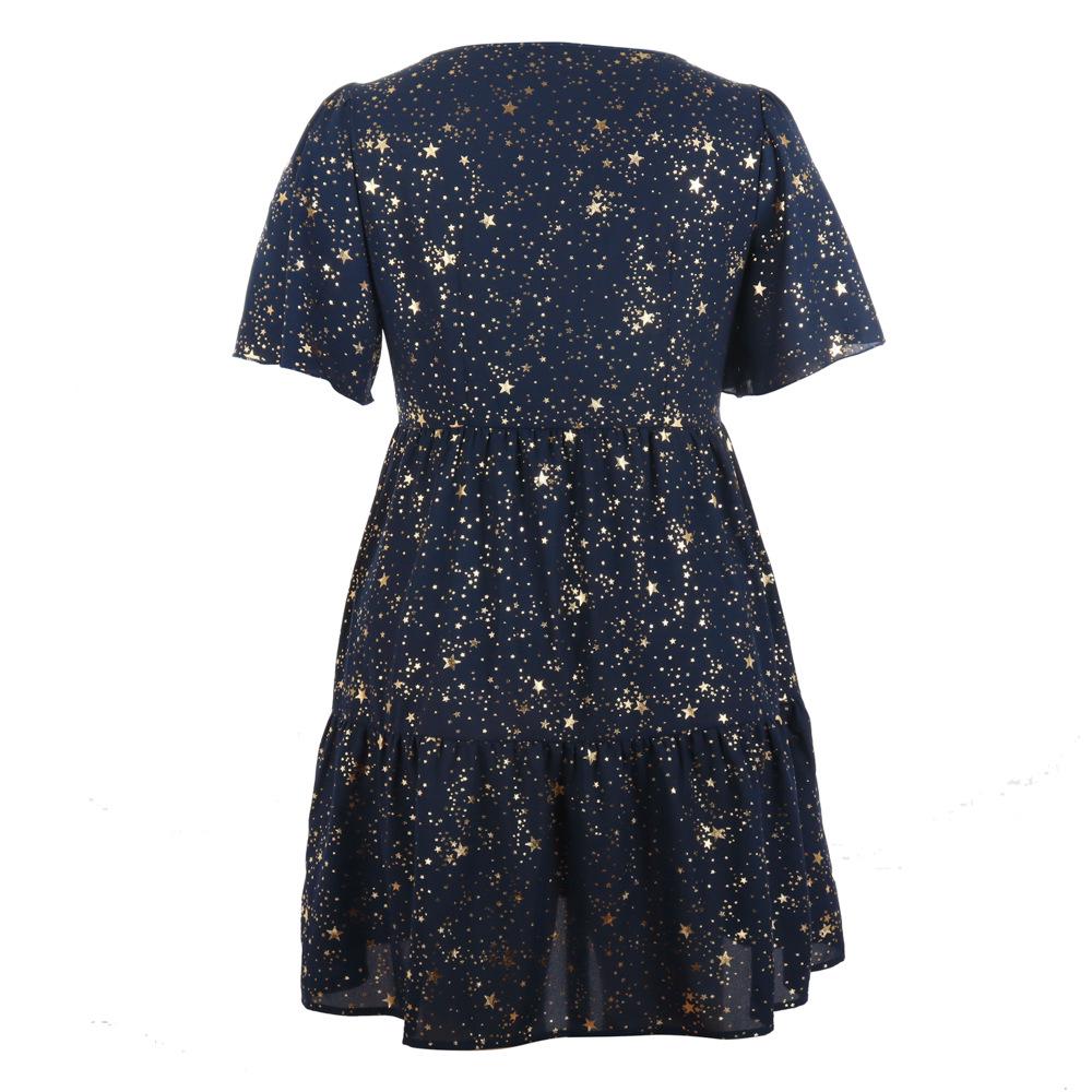 Hot Stamping Print Plus Size Casual Cocktail Party Dress - Women's Clothing