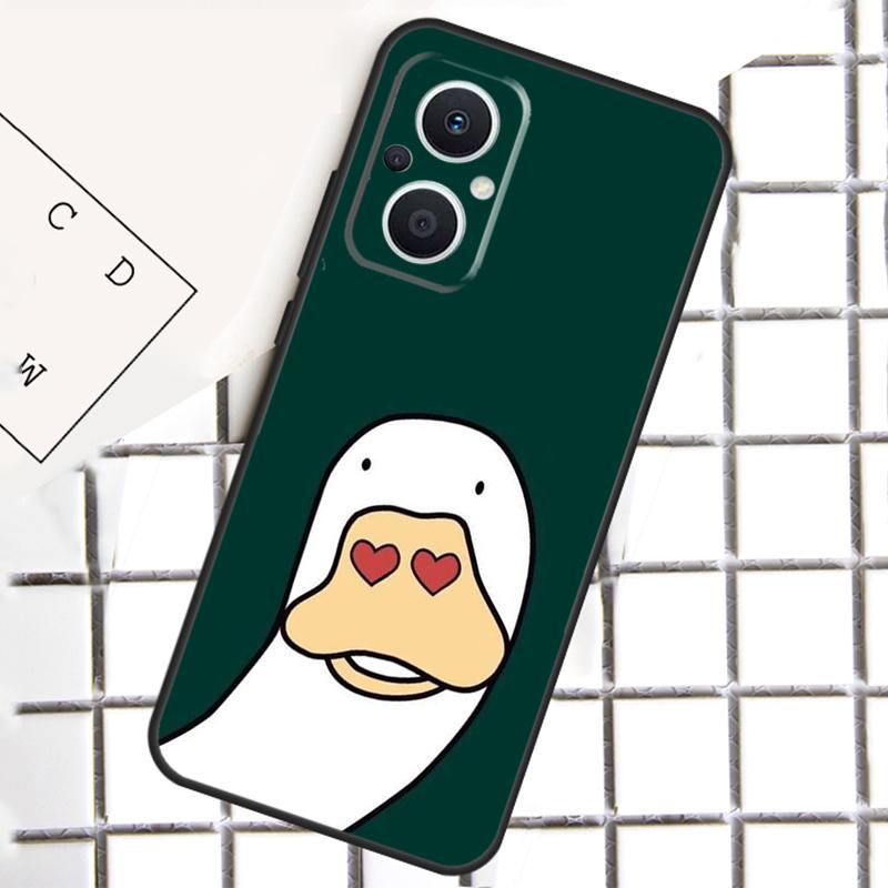 Cartoon Cute Animal Duck For OPPO Reno 14F 13F 12F 11F 10 11 12 13 14 Pro 7 8 Lite 8T OPPO Find X6 X5 X8 X9 Pro Case