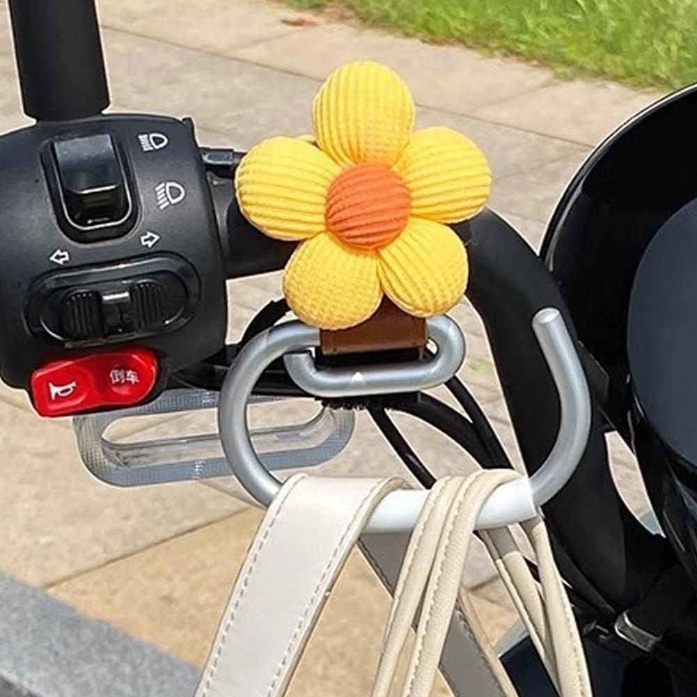 Aluminiumlegierung Motorrad Lenker Haken Helm Aufbewahrung Gepäcktasche Aufhänger Halter mit Blume Für Fahrrad Roller Elektrofahrrad