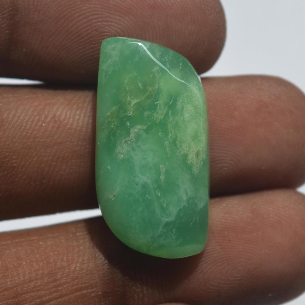 Natural Chrysoprase Gemstone Cabochon 22 Carats Size 26x13 MM Fancy Shape, Jewelry Making Craft Supply
