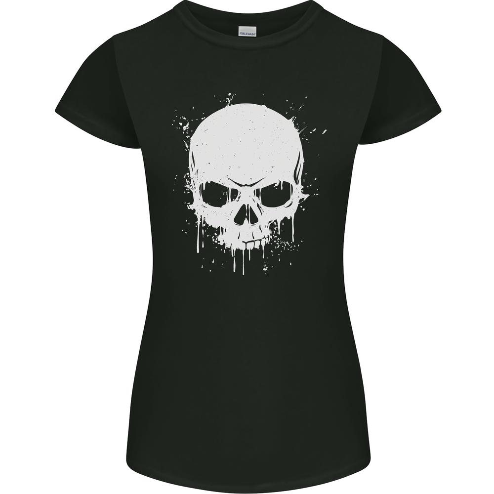 Skull Splatter Womens Petite Cut T-shirt