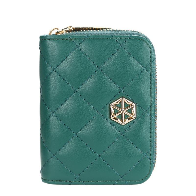 E New Women's Wallet Short Vertical Organ Zipper Change Bag Fashion Plaid Card Bag Women