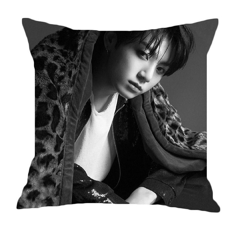 18 Bts Kpop Bangtan Boys Face Yourself Персиковая кожа Чехол для подушки Подушка для дивана Black JUNG KOOK