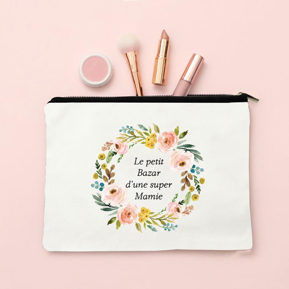 Super Mamie French Printed Makeup Bags Women Cosmetic Case Travel Toiletries Organizer Female Wash Storage Pouches Grandma Gifts