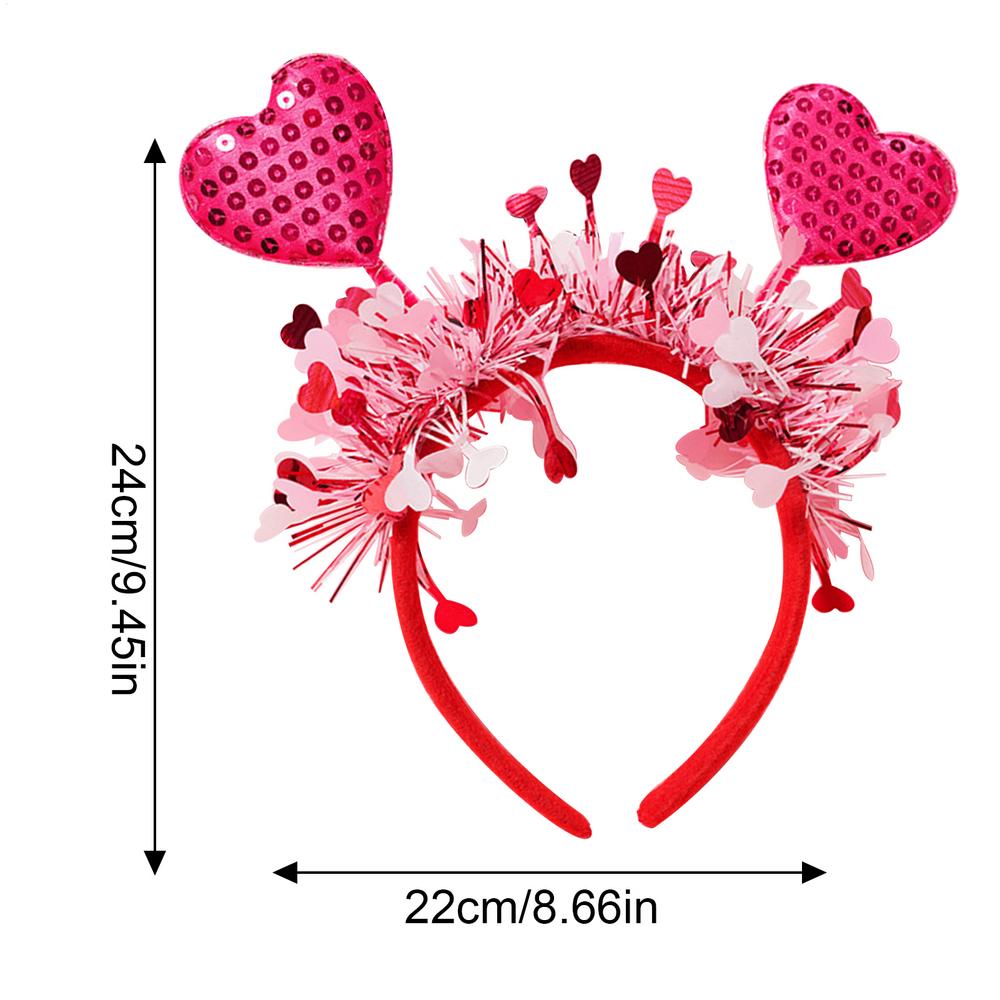 Red Heart Headband Heart Hair Accessories Valentines Day Headband Hair Hoop Photo Props Valentines Headband For lovers wives