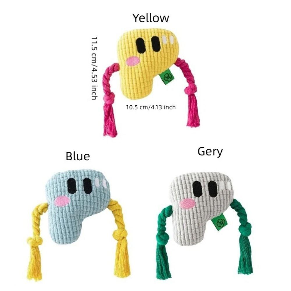Alphabet Sounds Dog Chew Toy Chew Resistant Pineapple Fleece Dog Rope Knot Toy Bite Resistant Two-Tone Color Blocking