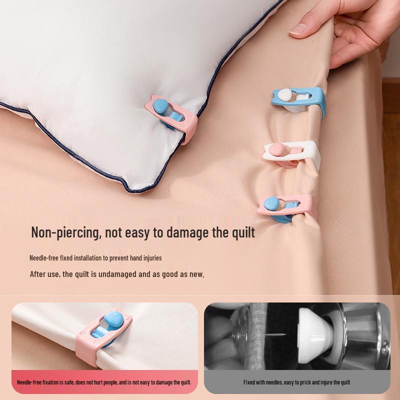 Rabat dla nowych przybyszów: Bezpieczne klipsy do mocowania kołdry bez igieł, antypoślizgowe, do prześcieradeł.