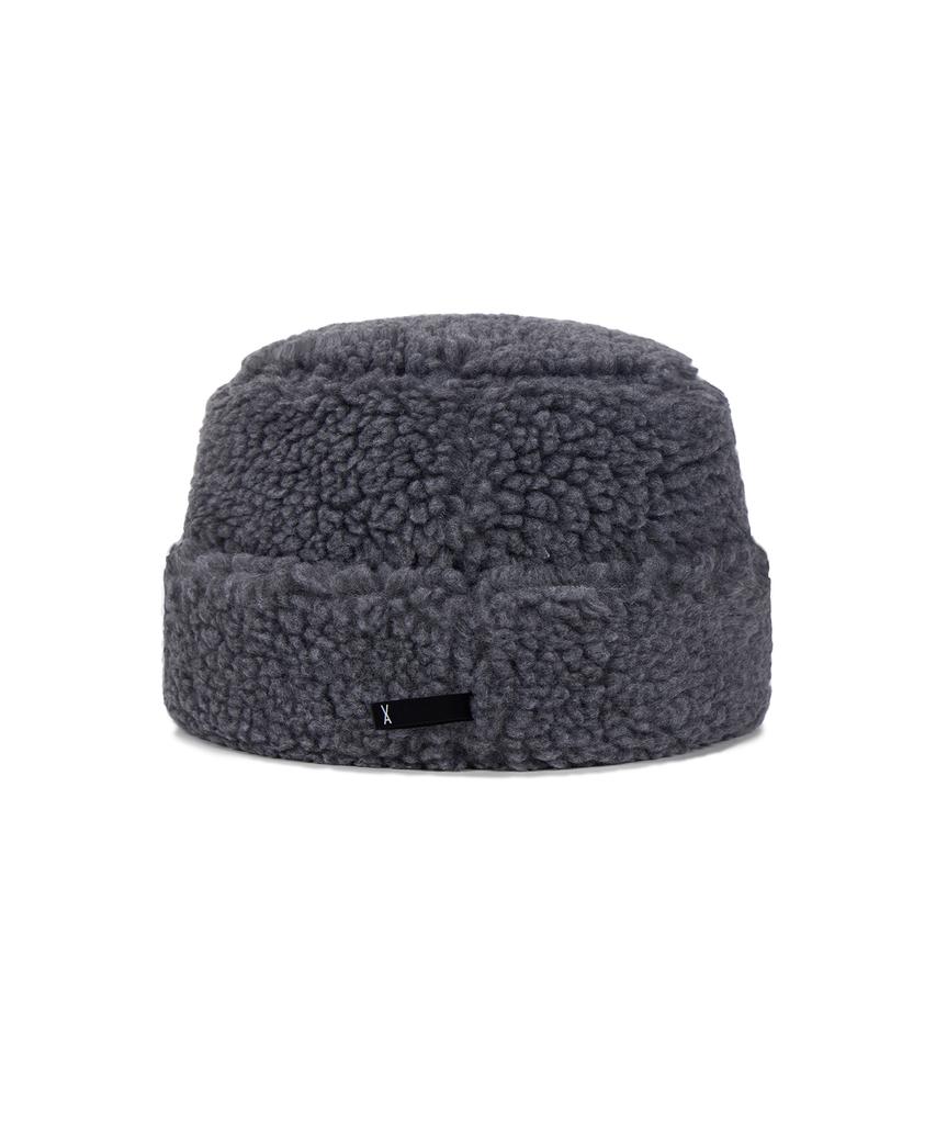 Bajal Va Long Label Fleece Mongolian Bucket Hat Gray