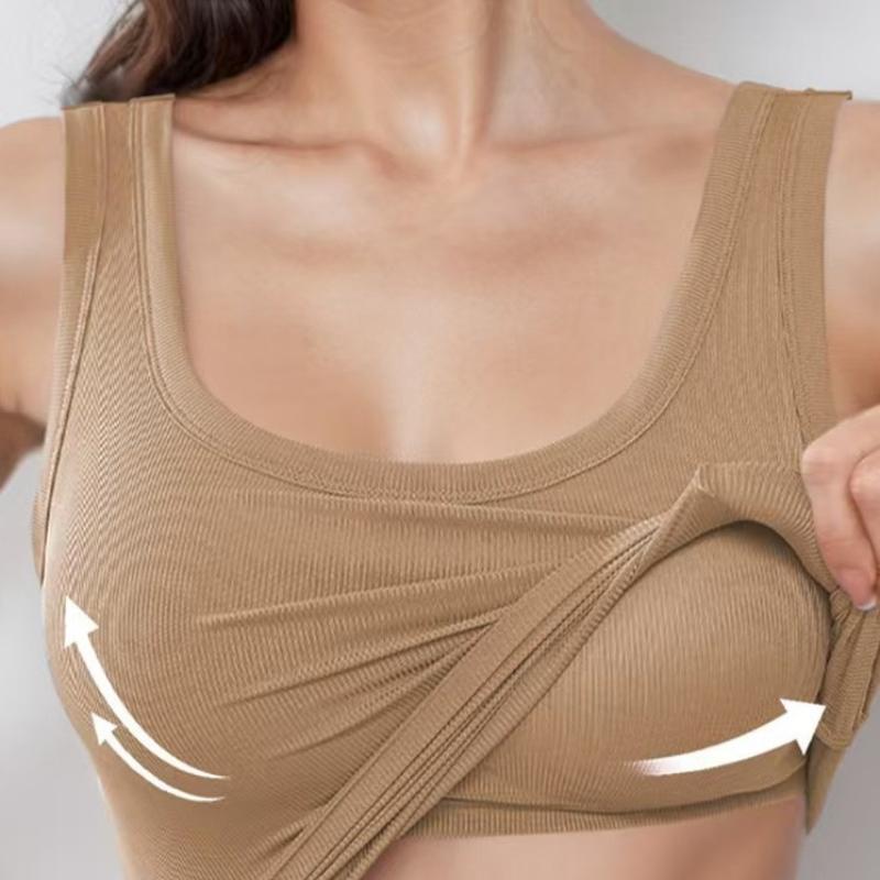 Women'S Sleeveless Top with Removable Padding, Fitted, Solid Color, Suitable for Wearing As an Outer Layer Or As a Base Layer.