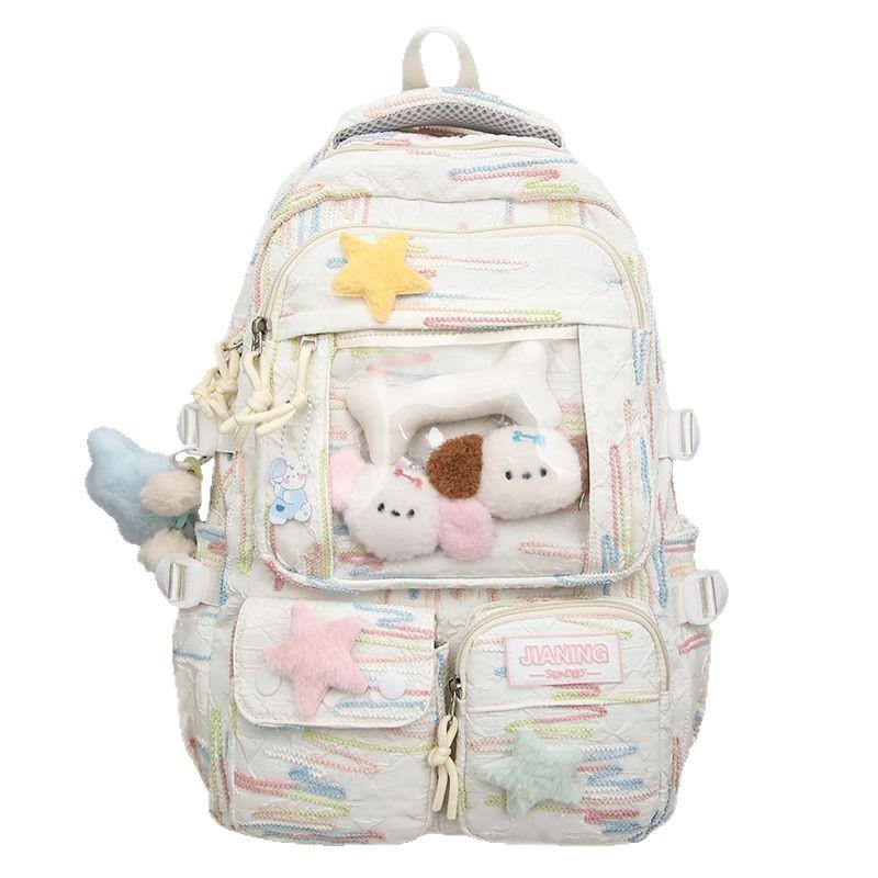Schoolbags for Children Elementary School Students  Girls  Junior High School Students  Cute Letter Pain Bags  Backpacks