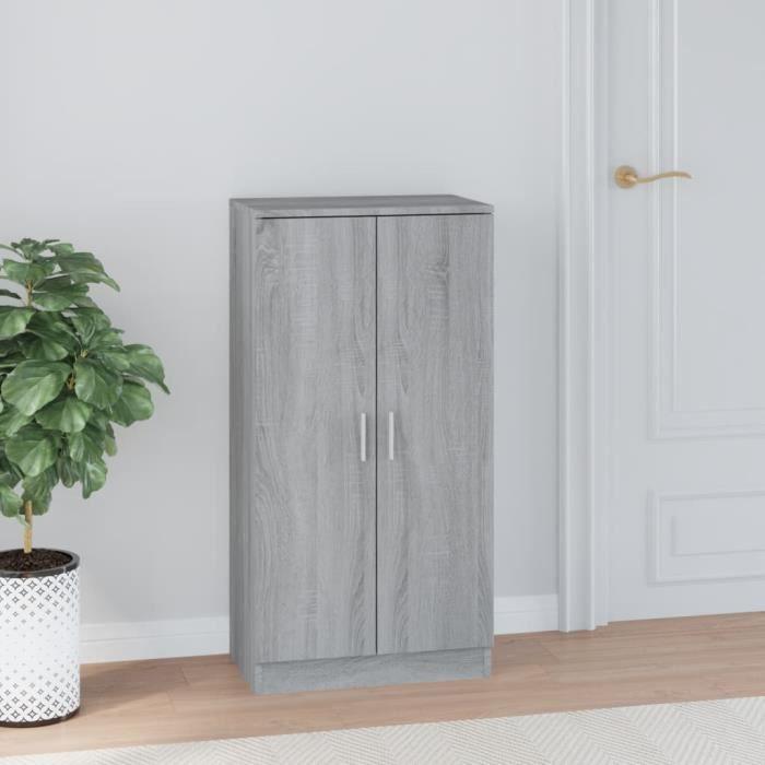 342669 vidaXL Armoire à chaussures Sonoma gris 55x35x108 cm Bois d'ingénierie