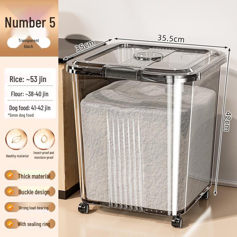 Rotatable Household Rice and Grain Storage Box: Insect & Moisture-Proof, Sealed, Compartmented Bucket