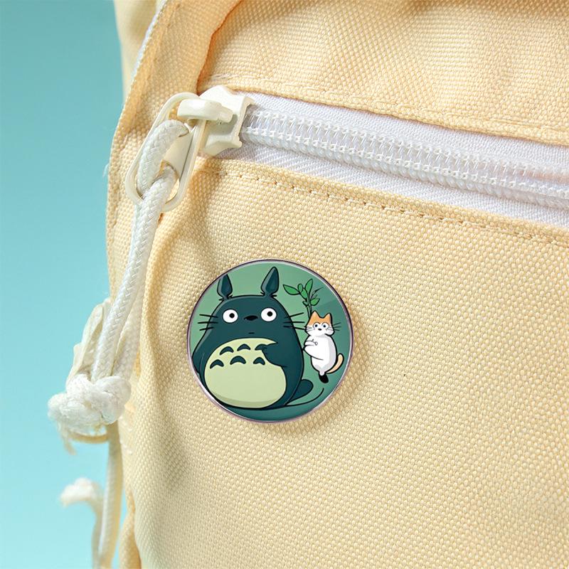 Hayao Miyazaki Totoro Alloy Epoxy Brooch - Cute Anime Metal Badge for Clothes and Bags