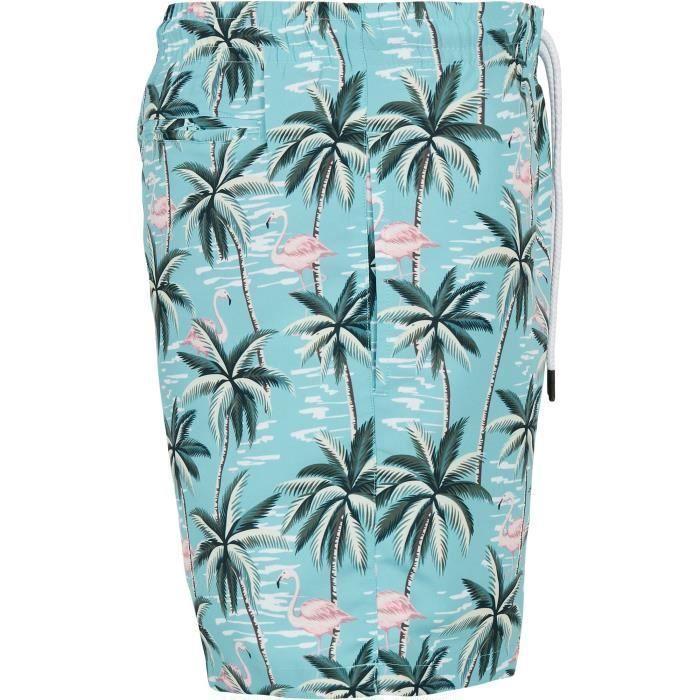 Urban Classics Patterned Swim Shorts - Blue/pink - XS