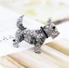 Fashion Women Men Crystal Dog Brooches Pins Trendy Rhinestone Vintage Animal Badges Accessories Clothes Coat Brooch Pin Gift