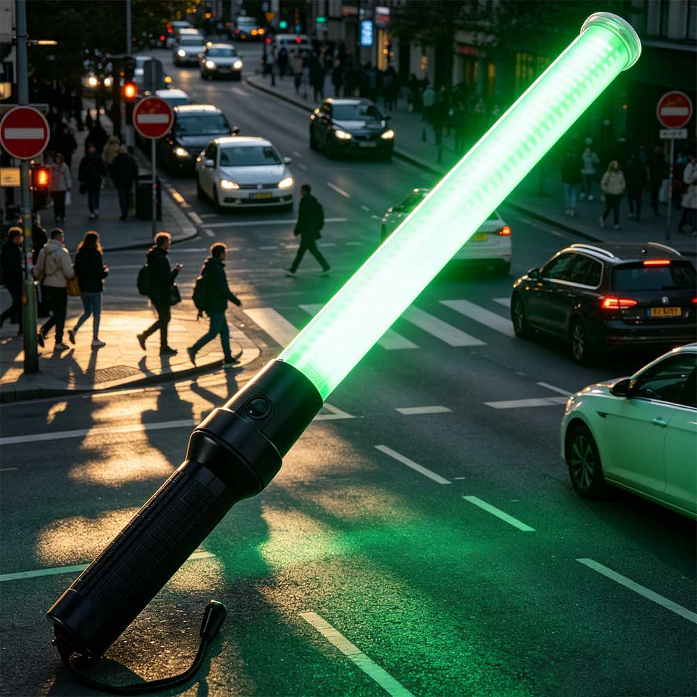 Bacchetta LED di Sicurezza per Traffico Lampeggiante Segnale Luminoso di Avvertimento per Emergenze Stradali